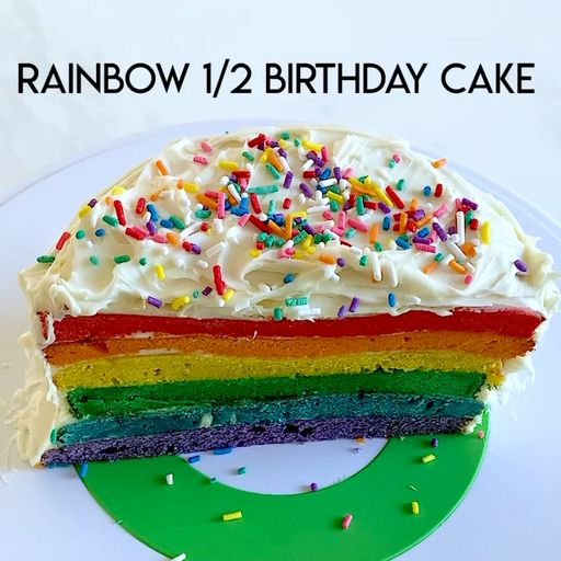 Rainbow Cake For Half Birthday Celebrations On Tangi