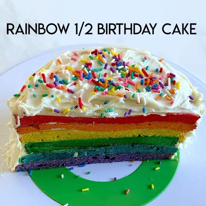 Rainbow Cake For Half Birthday Celebrations On Tangi